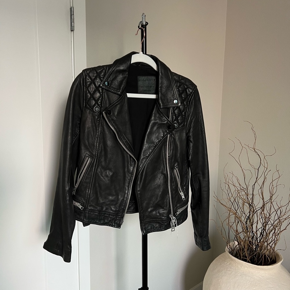ALLSAINTS Black Leather Moto Jacket